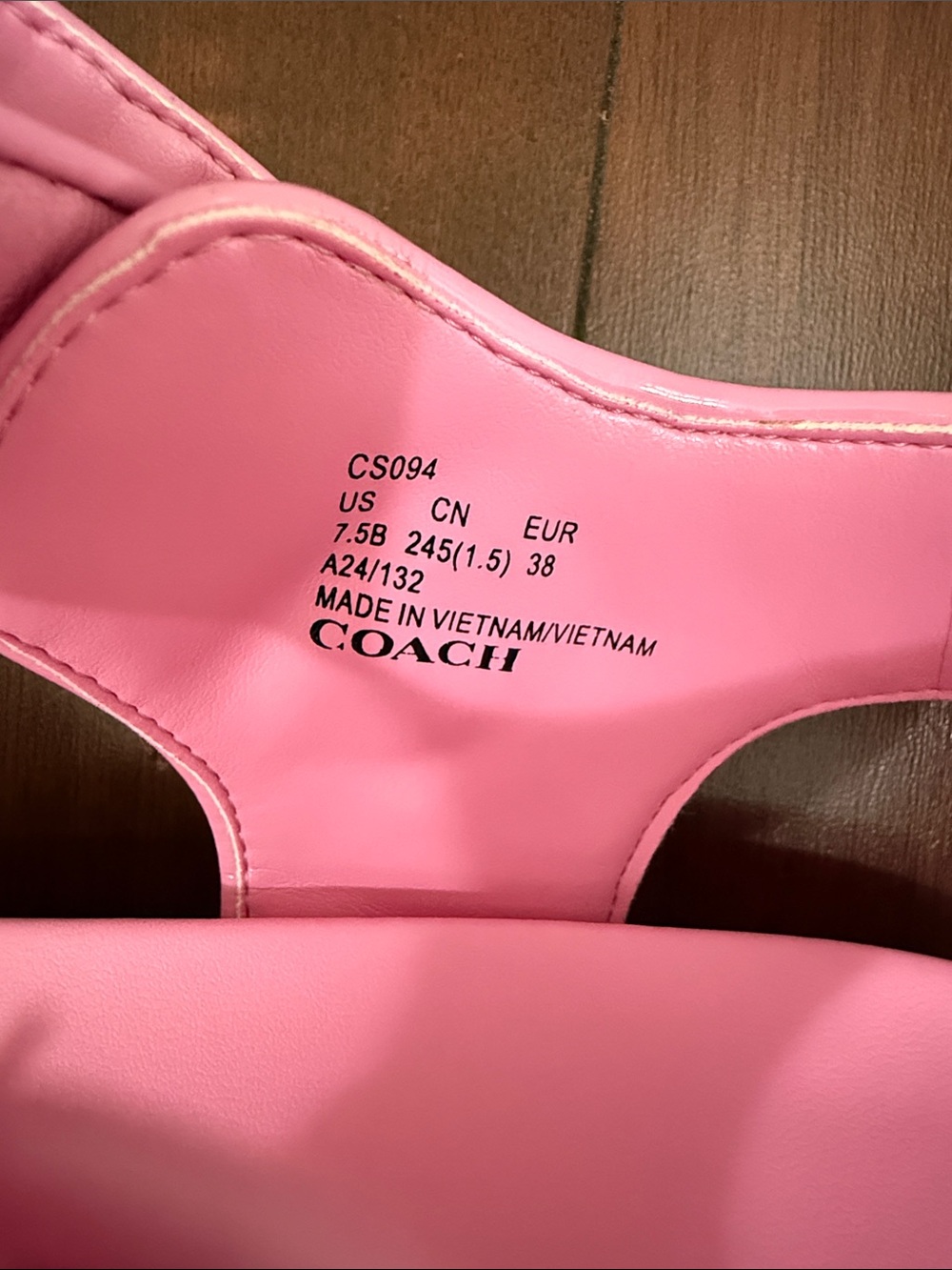 Coach Pink Adjustable Strap Women's Sandals - Picture 2 of 7